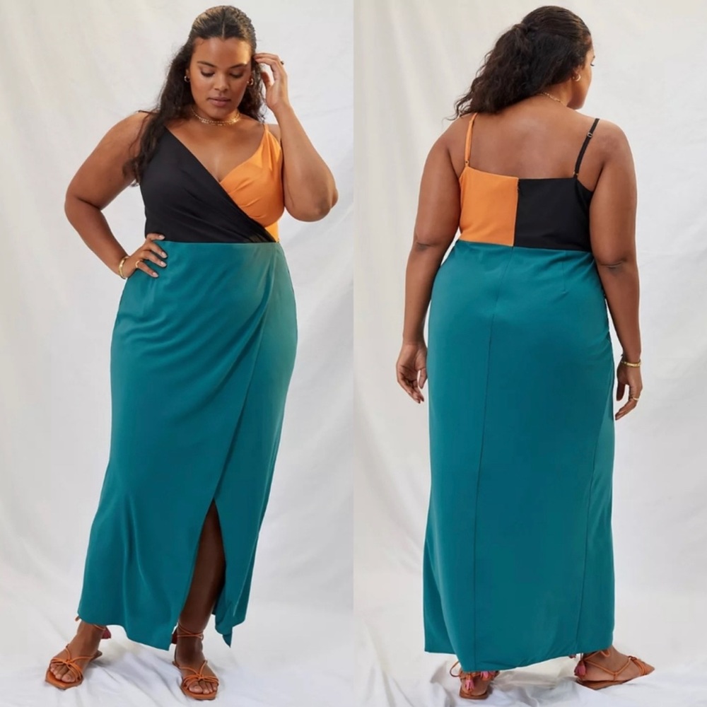 Anthropology Hutch Color Block Slip Dress